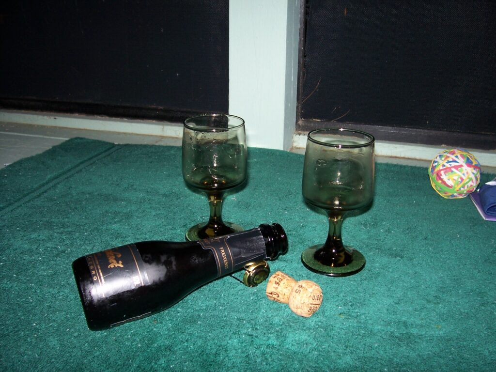 Champagne for a toast to a safe journey