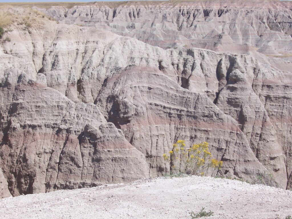 Flannel like walls in the badlands