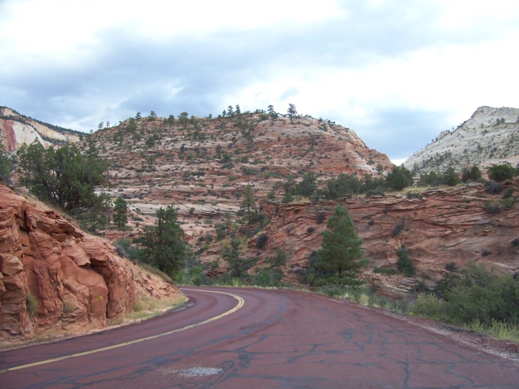 photo-cliffs-in-zion-red-and-white-with-green-sprinkles